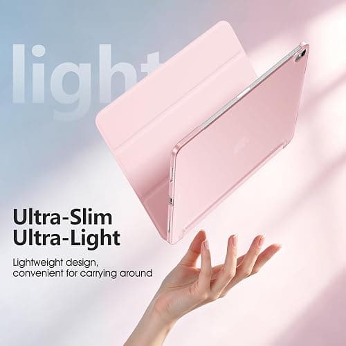 Mastten for iPad Air 13 Inch Case M4/M3/M2(2026/2025/2024), Pink | Slim Trifold Stand Protective Cover with Translucent Hard Back for iPad Air 13 Case, Support Touch ID, Auto Wake/Sleep thumbnail 5
