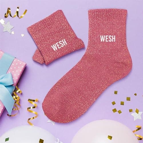 STC, Chaussettes paillettes courtes - Rose, Wesh (taille unique 36-42) thumbnail 2