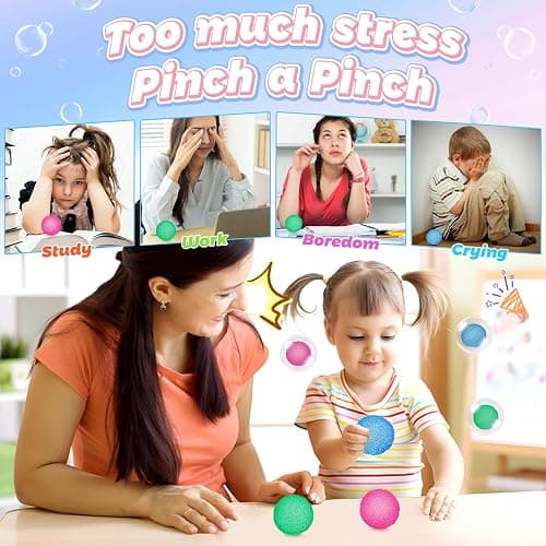 xinrongda 3Pcs Stress Relief Fidget Toys, Stress Balls for Adults, Squishy Doh Fidget Toys for Kids, Ice Round Sensory Sugar Balls for Anxiety Relief, Autism ADHD, Party Bag Fillers for Boys Girls thumbnail 4