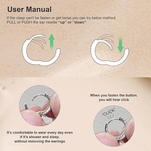 Freekiss 3 Pairs Hoop Earrings Set - Dainty Stud Dangle Cartilage for Women | Hypoallergenic Earrings, Cubic Zirconia Stackable Trendy Small Set Jewelry Gifts for Women thumbnail 6
