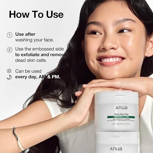 ANUA Heartleaf 77 Toner Pad 70 Sheets, PHA Dead Skin Care Low pH with Korean toner pads, Daily exfoliating, Quick & Easy Facial Mask With Hearleaf, Korean Skin Care thumbnail 7