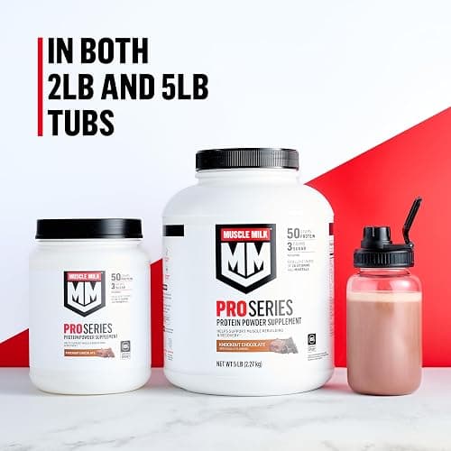 Muscle Milk Pro Series Protein Powder Supplement, Slammin' Strawberry, 2 Pound, 11 Servings, 50g Protein, 3g Sugar, 20 Vitamins & Minerals, NSF Certified for Sport, Packaging May Vary thumbnail 8