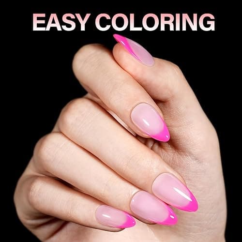 AILLSA Medium Almond Nail Tips Gel Half Matte Acrylic Nail Tips Clear Gelly Full Cover Pre-Filed Press on Nail tips Fake Nails For Extentions Manicure Salon Home DIY 216PCS 12 Sizes thumbnail 5