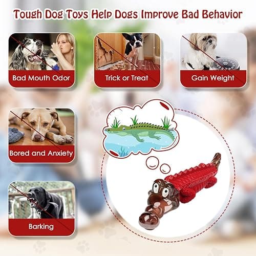 (1 Pack) Red crocodile dog chew toy thumbnail 5