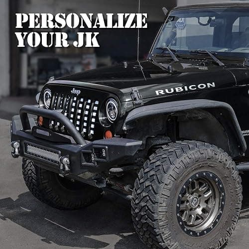 Xprite Aluminum Alloy Grill Insert Mesh with Black & White America U.S Flag Compatible with 2007-2018 Jeep Wrangler JK Stock Grille thumbnail 3