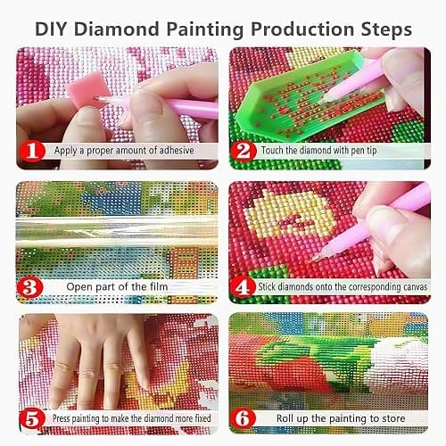 NIHO-JIUMA Diamond Painting Kits Monet's Water Lilies, 5D DIY Full Drill Diamond Art Gift for Adults, Home Decoration (40x50cm/16x20inches) thumbnail 8
