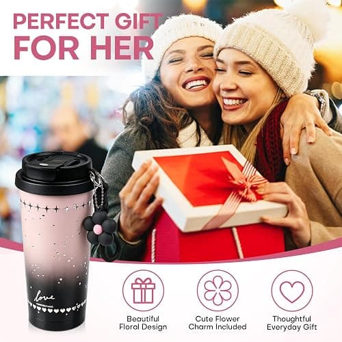 Rolitwils 18 oz Ceramic Lined Insulated Tumbler with Straw, Coffee Mug | Ceramic-lined coffee tumbler for clean coffee and tea taste; 316L stainless steel, 18 oz and straw lid for commuting. thumbnail 7