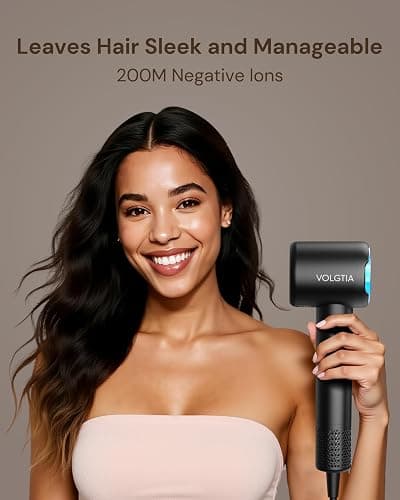VOLGTIA Hair Dryer Blow Dryer with Diffuser for Curly Hair, 110000 RPM Professional High Speed Hairdryer with Negative Ions, 1400W Blow Dryer with 6.5 Ft Cord Fast Drying for Women Men thumbnail 3