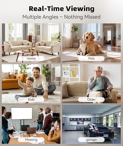 XSHGZ Wireless WiFi Indoor Security Camera with Clock for Home with App Control, Motion Detection, 150° Outdoor Camera with Night Vision & Loop Recording for Office/Shop/Pet/Garage,User-Friendly thumbnail 8