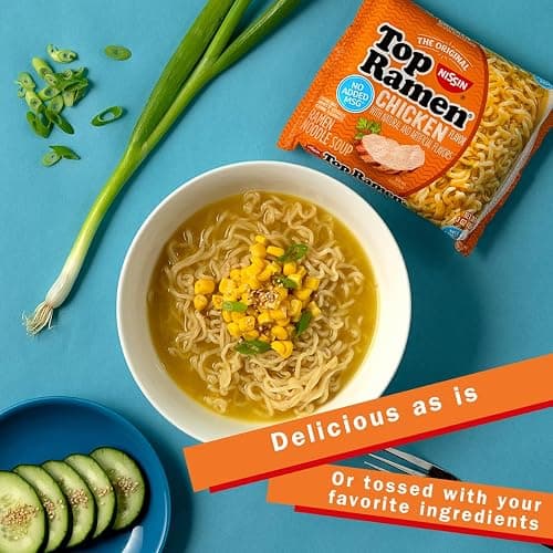 Nissin Top Ramen Noodle Soup, Chicken, 3 Ounce (Pack of 24) thumbnail 3