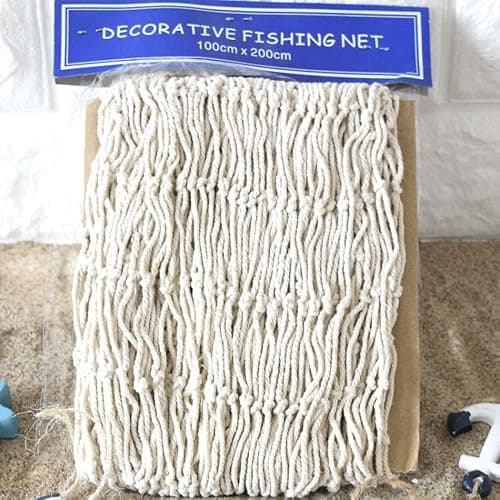 TEMUCY Natural Fish Net Decorative, Beach Themed Fish Net Decorations for Pirate, Mermaid, Beach Party Home Bedroom Décor thumbnail 7