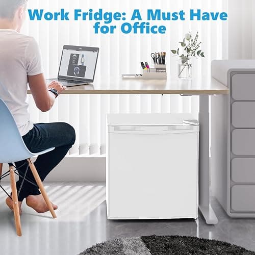 Electactic 1.7 Cu.ft Mini Fridge with Freezer, Compact Refrigerator, Single Reversible Door, Ultra Quiet, Energy Efficient for Office, Dorm, Bedroom, Apartment, White thumbnail 7