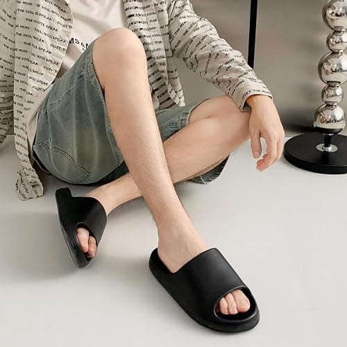 Cloud Slides Unisex, Platform Pillow Slippers Women, Sandals Men With Thick EVA Sole, Lightweight Soft Open Toe Shower Shoes Indoor Outdoor thumbnail 2