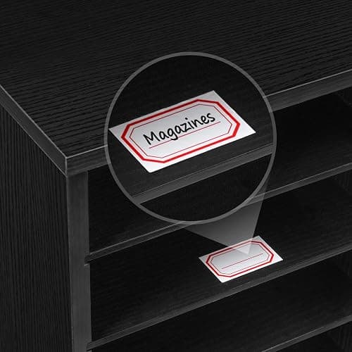 HOOBRO Literature Organizer, 27 Compartments Wooden Mail Organizer, Countertop Literature Sorter with Adjustable Shelves for Home, Office, School, Student Mailbox for Classroom, Black BK27WF01 thumbnail 7
