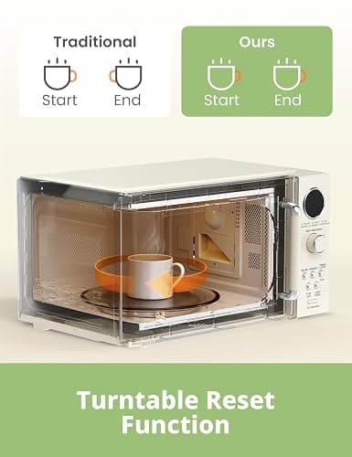 COMFEE' Retro Microwave Oven, Small Microwave with 6 Auto Menus, 0.9 cu.ft Countertop Compact Microwave with Multi-stage Cooking, Mute Function, LED digital, Apricot/900W, CMO-MMP02AA(AT) thumbnail 6