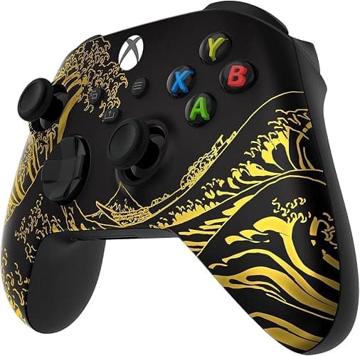Custom Controllerzz Wireless Controller for Microsoft Xbox Series X/S & Xbox One - Soft Touch Feel - Custom Series X/S Controller (X/S Golden Waves) thumbnail 3
