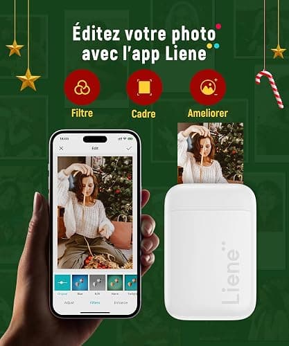 Liene Pearl K100 Mini Imprimante Photo pour iPhone, 2x3 Imprimante Photo Portable avec 50 Zink Papiers à Dos Collant, Bluetooth 5.0, Compatible avec iOS & Android, Application Dédiée (Blanc) thumbnail 5