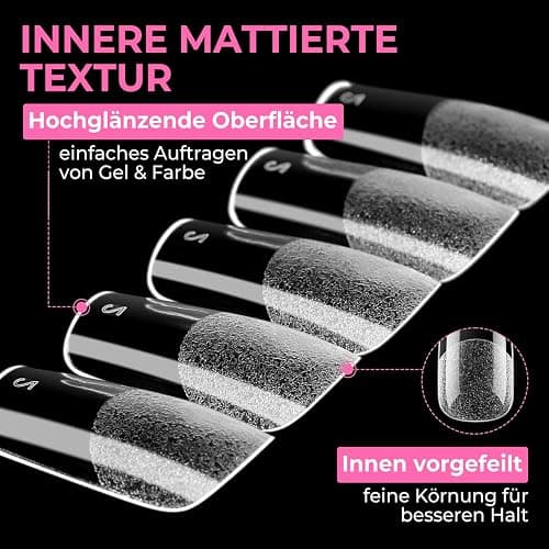 UNA GELLA Nail Tips Square Medium, 216 Stück 12 Größen Soft Gel Tips Quadratische Full Cover Nageltips für Nagelverlängerung Alltag Zuhause und DIY Nageldesign thumbnail 4