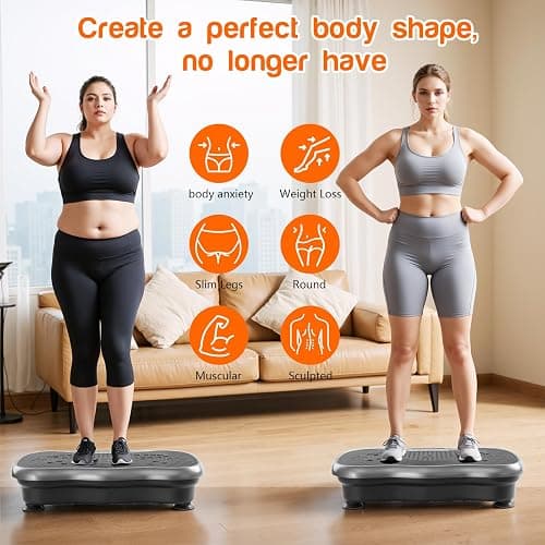 Vibration Plate Exercise Machine，Vibration Plate Fitness Platform Exercise Machine 10 Modes Full Body Workout Vibrating Fitness Platform Weight Loss Women Men Shaping Wellness Home Gym Equipment thumbnail 3