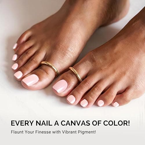 MelodySusie 32Pcs Semi Cured Gel Toe Nail Strips (Shimmer Pink), Pedicure Stickers for Toes, Works with Any UV/LED Lamps, Salon-Quality, Long Lasting, Easy to Apply & Remove thumbnail 5