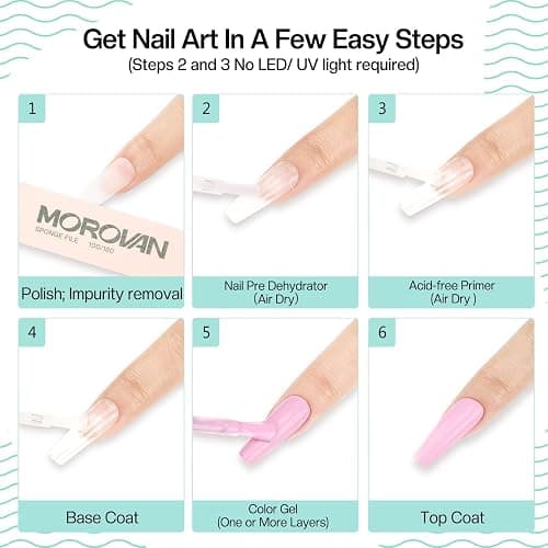 Morovan Acid Free Professional Nail Dehydrator Prep for UV Gel Polish Acrylic Nails Fast Dry Natural Nail Primer Base Varnish Manicure Bonder 0.5 oz thumbnail 7