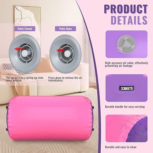 Air Roller Gymnastics Barrel Back Handspring Trainer Tumbling Barrel Yoga Barrel Mat with Electric Air Pump thumbnail 4