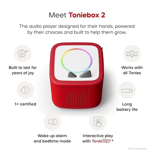 Toniebox 2 Audio Player Starter Set for Kids 1+ with Playtime Puppy - Sunset Red thumbnail 4