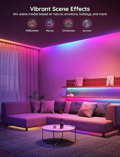 Govee RGBIC LED Light 5m, Compatiable with Alexa Smart Strip Lights | Compatible with Alexa and Google Assistant, WiFi Smart Strip Lights, Color Changing, Music Sync, For Bedroom Party Decor thumbnail 6