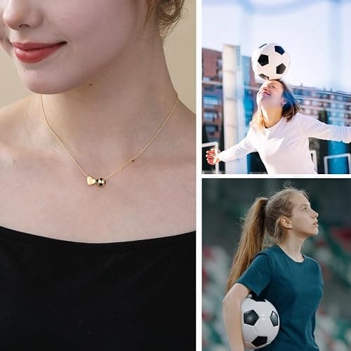 ESPVO Softball/Soccer/Volleyball/Basketball Necklace for Girls Women, Sports Accessories Jewelry Gift for Lovers 16+3 Inches thumbnail 3