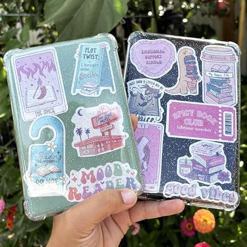150 PCS Romance Book Stickers for Kindle – Waterproof Holographic Glitter Vinyl Bookish Stickers for iPad, Laptop, Journal, Water Bottle, Scrapbook – Booktok Aesthetic Gifts for Adult Book Lovers thumbnail 5