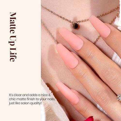 Beetles Matte Gel Top Coat for Gel Nail Polish, 7.5ML Chrome Proof Matte Top Coat No Wipe Powder-Resist Matte Finish for Detail Chrome Nail Powder Painting Long Lasting UV Nail Art thumbnail 4