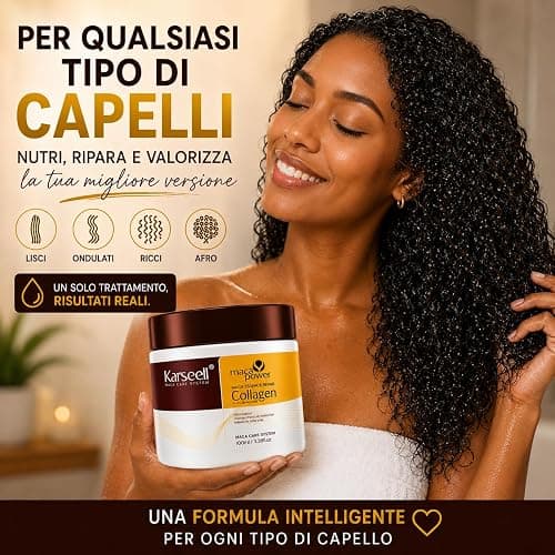 Karseell MACA CARE SYSTEM Maschera Capelli Professionale Collagene Argan Cocco Karité Nutriente Idratante Riparatrice Anticrespo Capelli Secchi Danneggiati Crespi Senza Solfati Formato Viaggio 100ml thumbnail 9