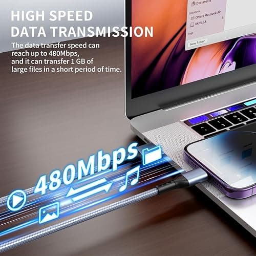 iPhone Charger 3pack 10FT Apple MFi Certified Nylon Braided Lightning Cable Fast Charging Long USB Charging Cable High Speed Transfer Cord for iPhone 14 13/12/11 Pro Max/XS MAX/XR/XS/X/8/7/Plus/6S thumbnail 5