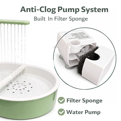 Indoor Bird Bath Fountain, Dual Rainfall Parrot Shower with Anti-Clog Pump & Filter Sponge, Adjustable Water Flow, Natural Beech Wood Perch, Bird Shower Spa for Parakeet, Cockatiel, Lovebird thumbnail 4