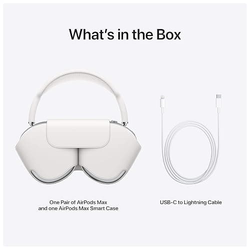 Apple AirPods Max Wireless Over-Ear Headphones, Active Noise Cancelling, Transparency Mode, Personalized Spatial Audio, Dolby Atmos, Bluetooth Headphones for iPhone – Silver thumbnail 6