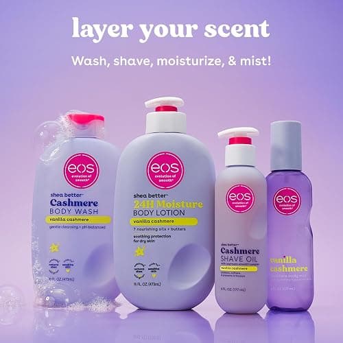 eos Cashmere Shave Oil – Vanilla Cashmere, Moisturizing Shave Oil with Shea Butter & Glycerin, Helps Prevents Irritation & Razor Burn, Vegan, 6 fl oz thumbnail 8
