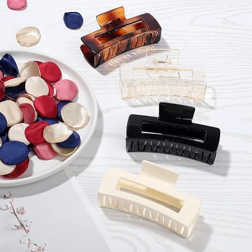 laxizar Claw Clip Hair Clip 8 Pack 4.3 Ihch Rectangular Hair Clips for Women Girls Large Hair Jaw Clips Hair Clamps thumbnail 6
