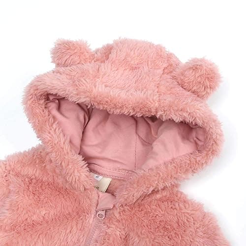 Newborn Baby Jumpsuit Hooded Fleece Rompers Long Sleeve Onesies Outwear Outfits thumbnail 3