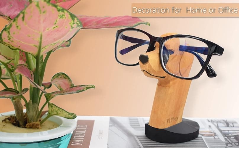 VIPbuy Handmade Labrador Retriever Shape Wood Carving Glasses Spectacle Holder Stand Sunglasses Display Rack Home Office Desk Décor Christmas Gift thumbnail 2