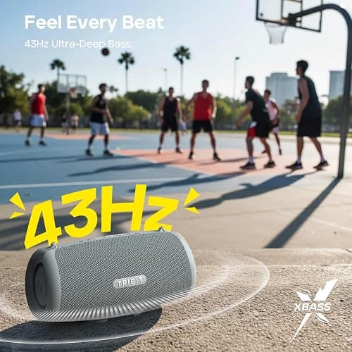 Tribit StormBox Lava Bluetooth Speaker, 80W Loud Sound, 24H Playtime, Black | IP67 Waterproof, BT5.4, XBass, Custom EQ, TWS Pairing, Portable, Wireless, Built-in Mic, Party, Home, Outdoor, Camping, Beach thumbnail 3