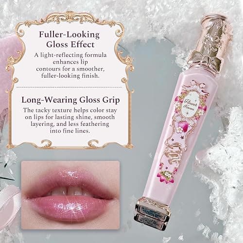 Flower Knows Violet Strawberry Rococo Glowy Lip Gloss, Light Baby Pink | Hydrating Oil-Infused Formula, Glazed Fuller-Looking Shine, Vegan (G01 Strawberry Macaron) thumbnail 6