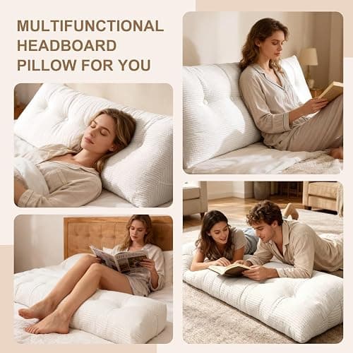 Shuyeon Wedge Pillow Headboard Twin/Twin XL Triangular Bed Wedge Pillow for Headboard, Headboard Pillow Reading Pillow for Daybeds and Bunk Beds with Removable Velvet Cover thumbnail 7