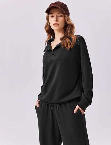 PINSPARK 2 Piece Sets for Women 2025 Fall Outfits Sweatsuit Oversized Sweatshirt Wide Leg Sweatpants Matching Set Tracksuit thumbnail 2