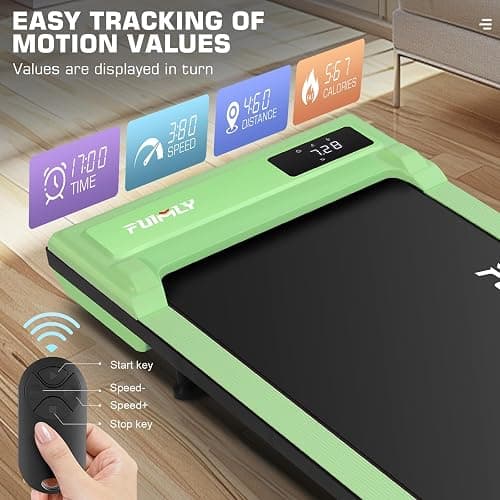 Under Desk Walking Pad for Home Office - 2.5 HP Portable Treadmill With 300 lb Capacity, Compact Jogging Running Machine, Remote Control and LED Display thumbnail 3