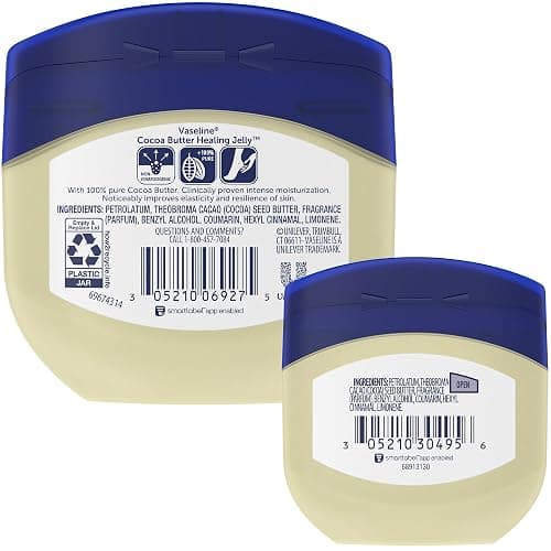 Vaseline Cocoa Butter Healing Jelly Variety Pack, 2 Sizes (7.5 Oz & 1.75 Oz) – Rich Moisturizing Ointment, Protectant & Moisturizer for Dry Skin thumbnail 2