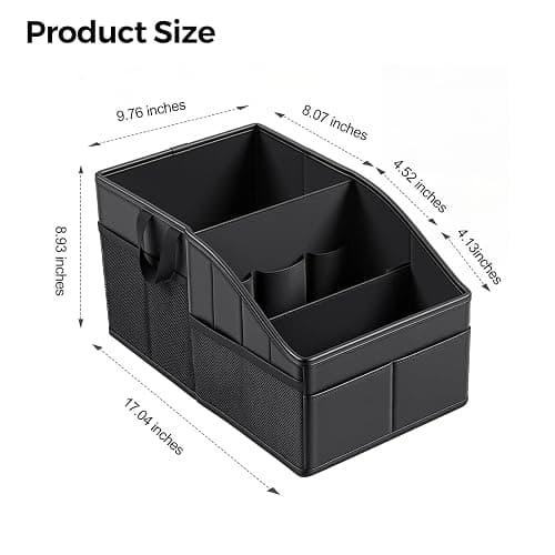 WHHMK Sturdy Leather Car Storage Support Up to 33 LB of Weight, Black | Car Backseat Organizers, Front Seat Organizer, Floor Organizer and Storage Used for SUV Truck Toy Snack Water Bottle Holder thumbnail 2