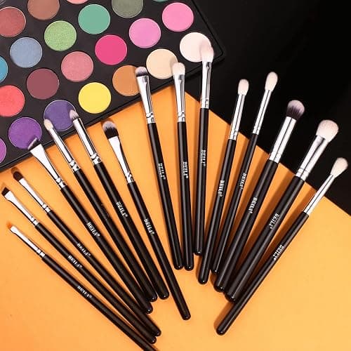 BEILI Eye Makeup Brushes 15pcs Eyeshadow Brushes Soft Synthetic-Natural Hair Eye Shadows Blending Concealers Eyebrow Eyeliner Professional Make Up Brushes Set thumbnail 4