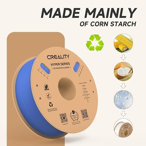 Official Creality Hyper PLA Filament 1.75mm, High Speed PLA 30-600mm/s 3D Printer Filament, Dimensional Accuracy +/-0.02mm, Fit Most FDM 3D Printers，1KG(2.2lbs) Spool Blue thumbnail 5