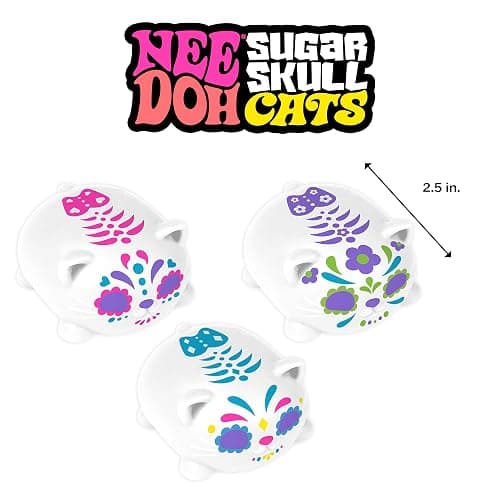 Schylling NeeDoh Sugar Skull Cool Cats - Sensory Squeeze Toy - Assorted Designs - (Pack of 1) thumbnail 2