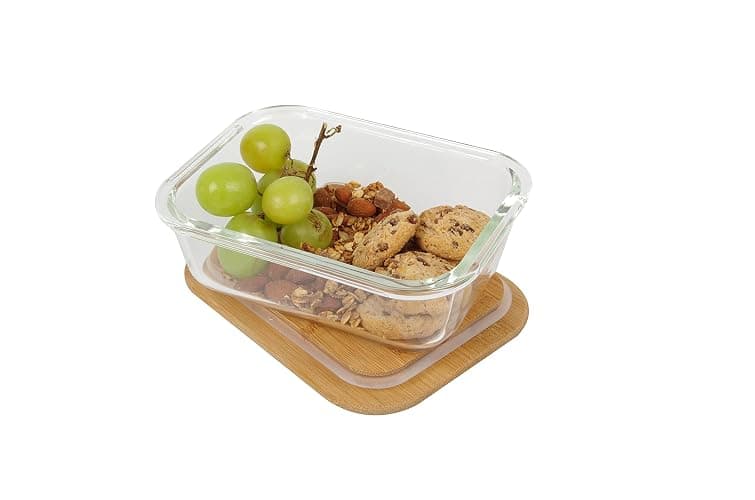 BIRAMBEAU - Ustensiles de Cuisine - Boîtes en Verre - Boîtes Alimentaire Hermétiques - Couvercle en Bambou - 1050mL thumbnail 8